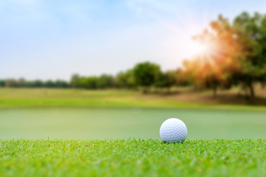 Golf course at dusk